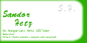 sandor hetz business card